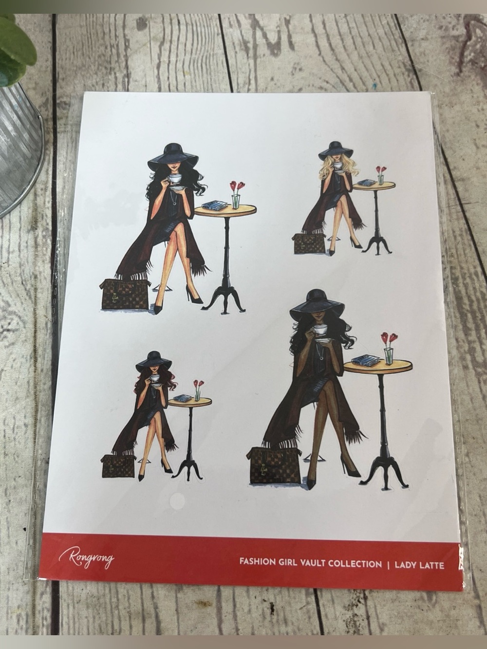 Rongrong Fashion Girl Vault Lady Latte Sticker Sheet Planner New